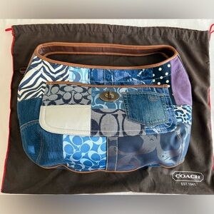 Coach Ergo XL 10809 Signature Patchwork Denim Hobo Bag Purse Y2K 2000s